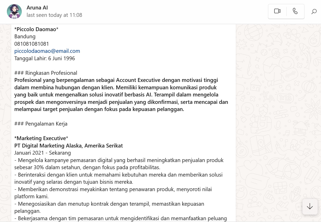 Panduan Bikin Cv Ats Pakai Aruna Ai Untuk Yang Sudah Berpengalaman Kerja