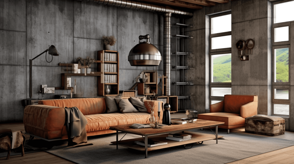 Living Room with Industrial Touch