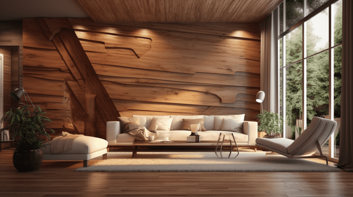Living Room with Wood Accents