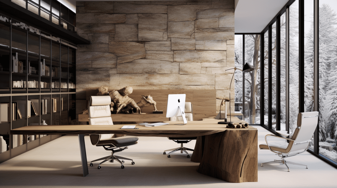Natural Textures and Materials in Office Interior Design