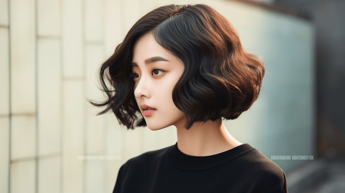 Korean short hairstyles C-curl Bob