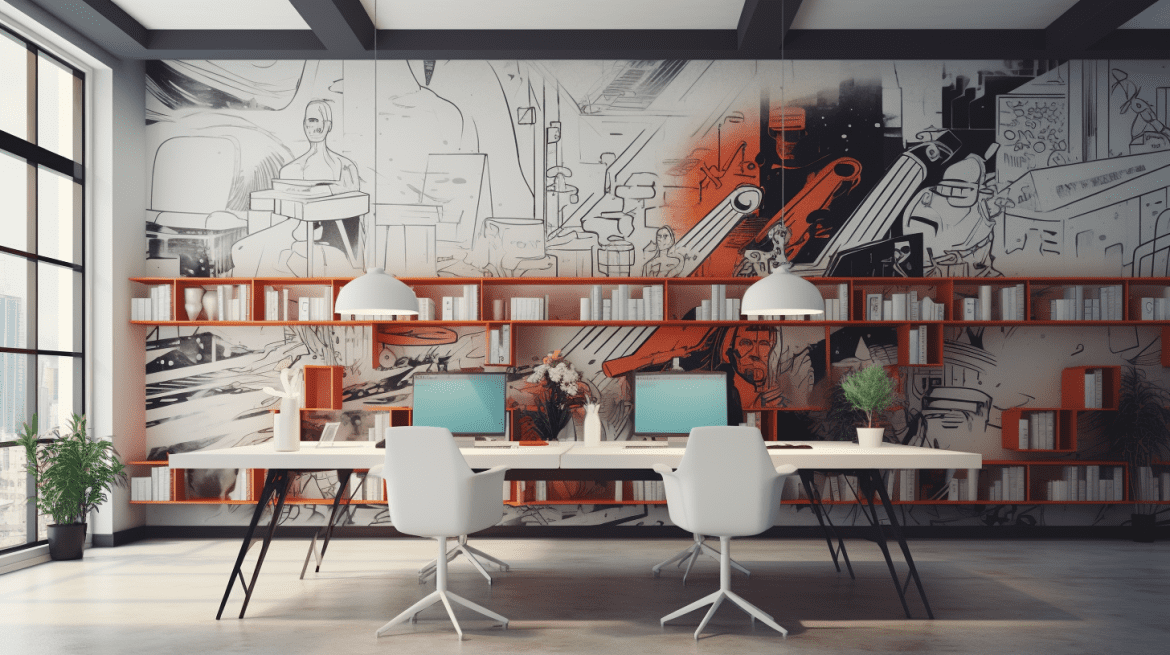 Walls as Decorations in Minimalist Office