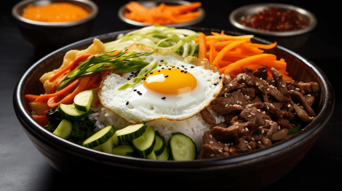 Gambar Bibimbap, makanan Korea