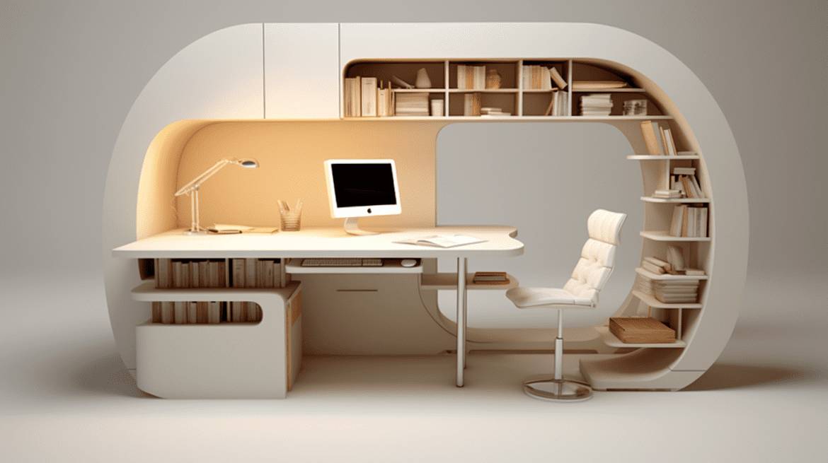 Multifunctional Furniture in Minimalist Workspace