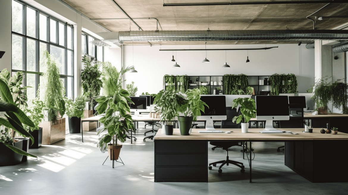 Indoor Plants in Minimalist Office