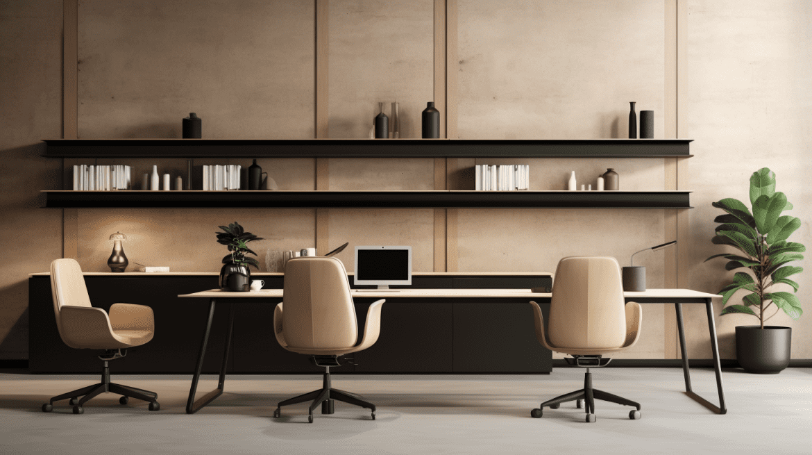 Minimalist Decorations in Workspace