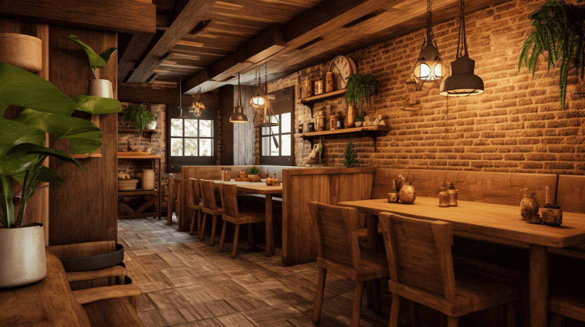 Desain Interior Rustik untuk Restoran
