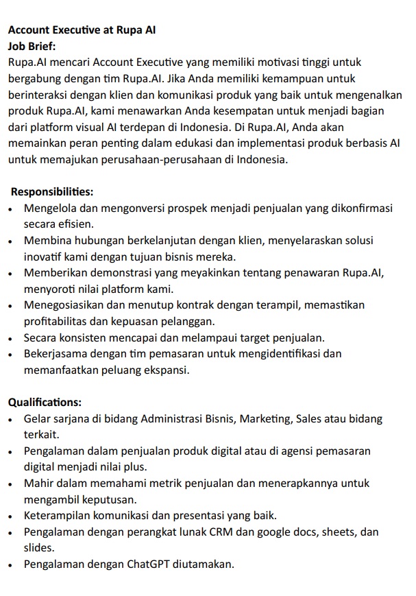 contoh iklan lowongan kerja