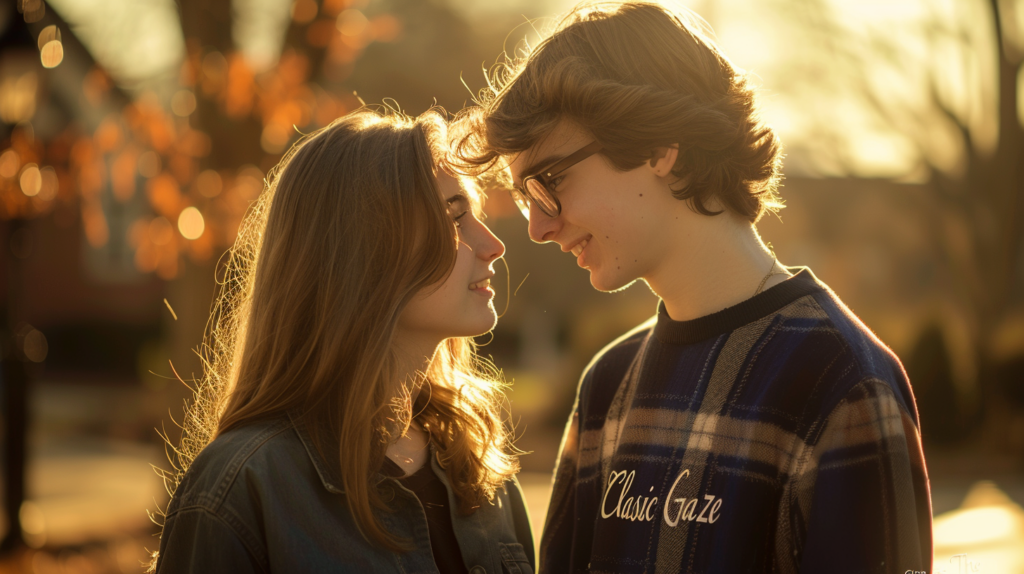 Contoh pose foto couple - classic gaze