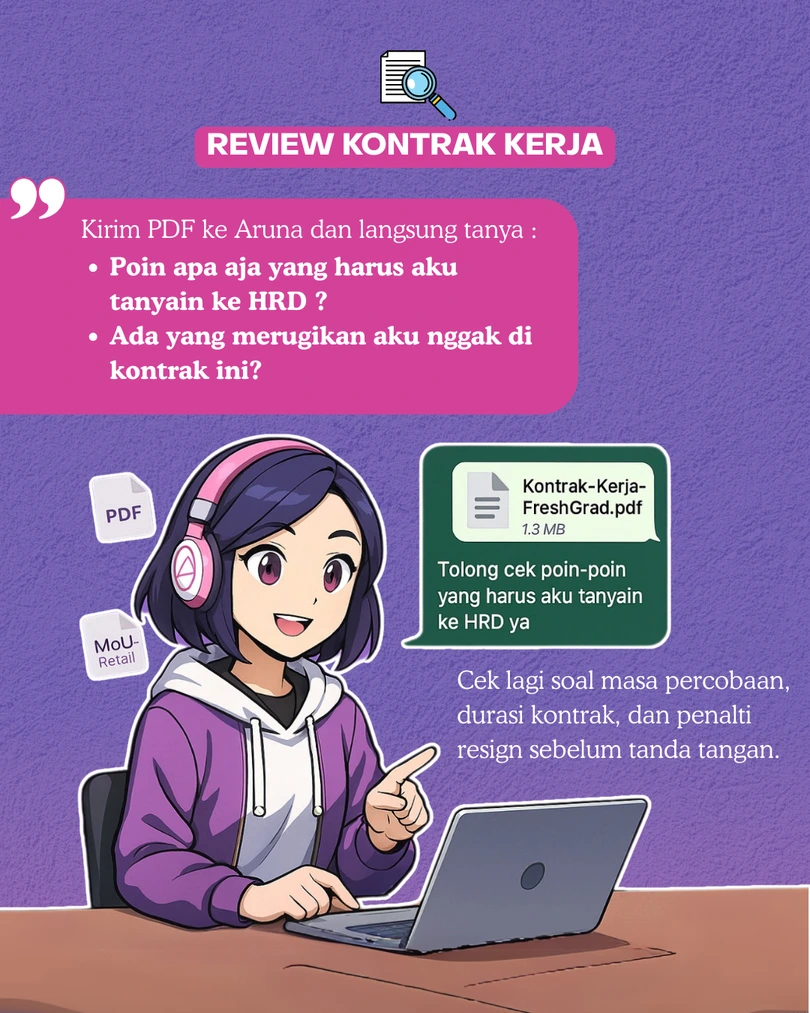 Fitur review PDF Aruna AI